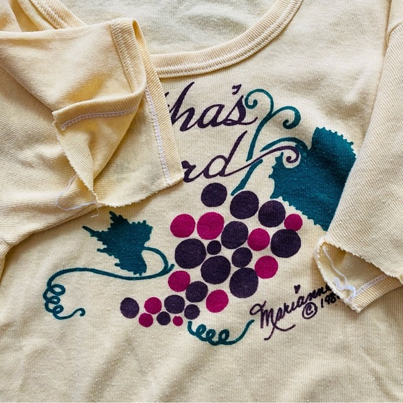 Vintage Martha’s Vineyard Babydoll Tee TShirt Distressed Y2K DIY Coquette Style - Picture 5 of 6